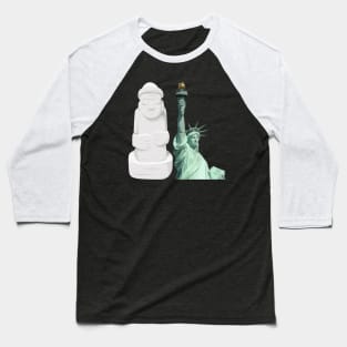 Korean American - Korea, America Statues Baseball T-Shirt